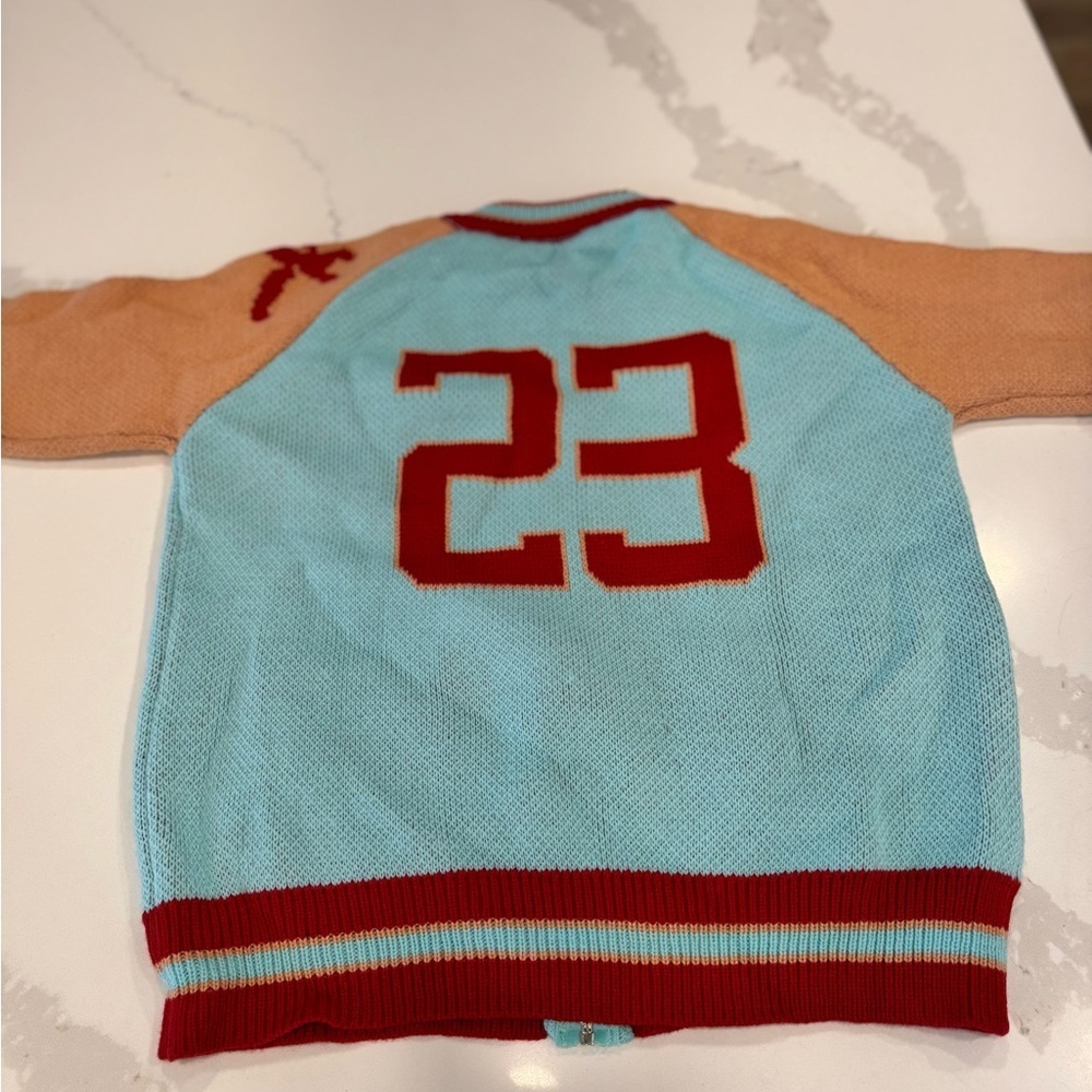 Striped Knit Sweater with Red and Blue - Picture 4 of 7